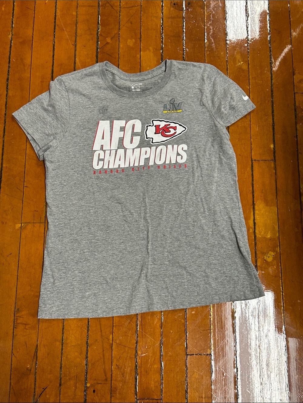 Nike Gray Kansas City Chiefs AFC Champions Tee
